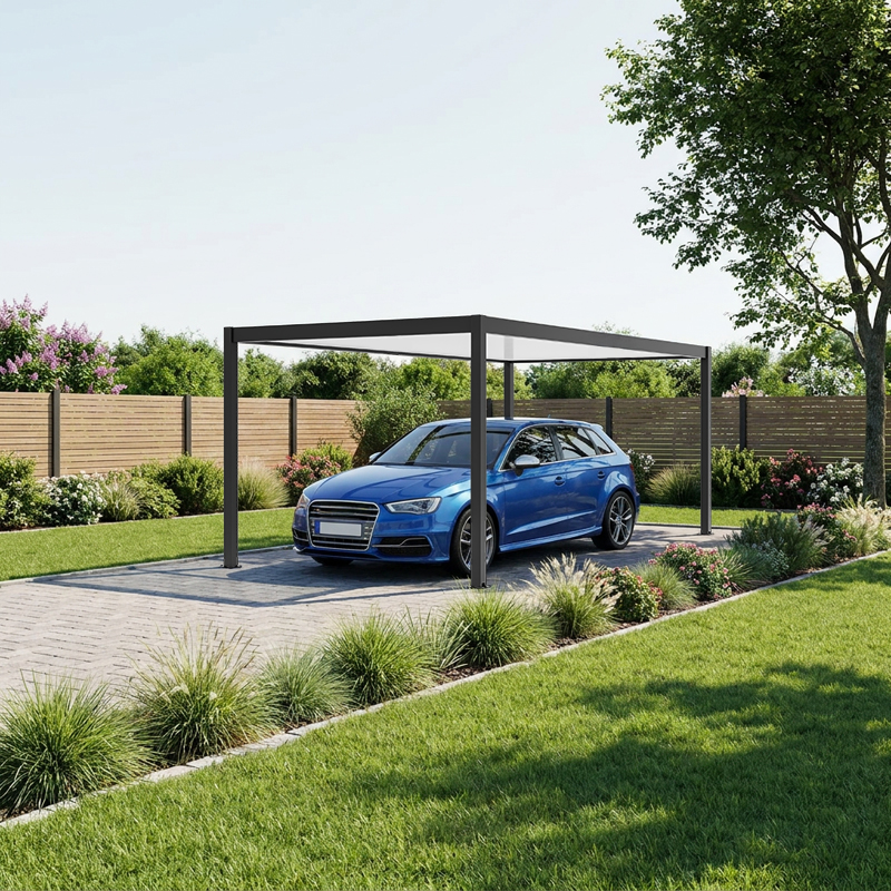 Carport - Integration brevin - 4 poteaux - extremite