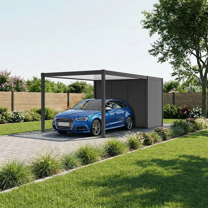 Carport - Integration brevin Box 2m - extremite - 4 poteaux