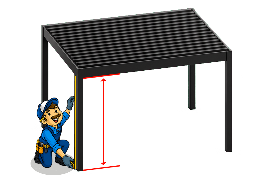 Hauteur Pergola abriva 4 poteaux autoportant