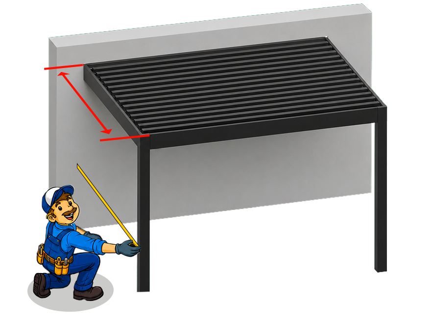 Largeur Pergola abriva 2 poteaux adosse