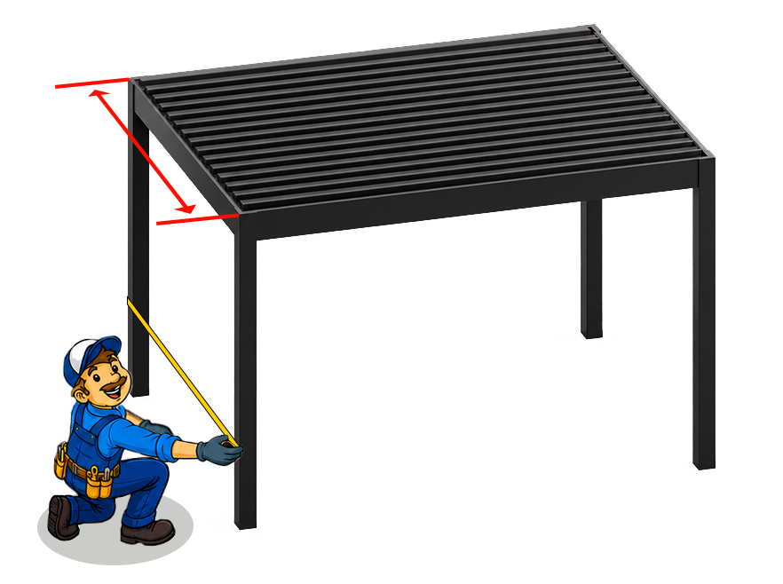 Largeur Pergola abriva 4 poteaux autoportant