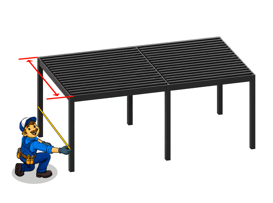Largeur Pergola abriva 6 poteaux autoportant