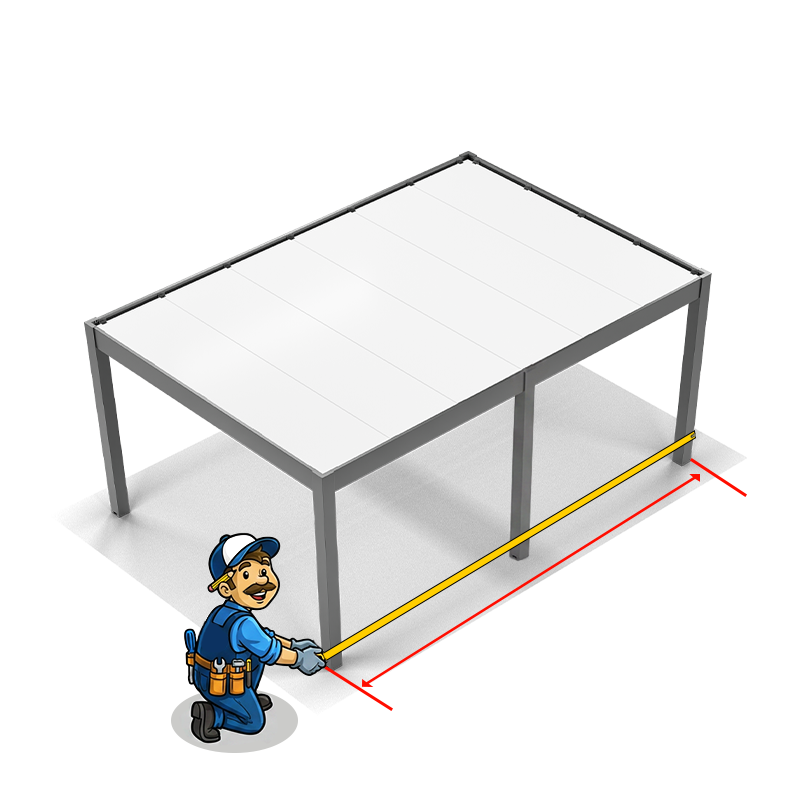 Longueur carport alto 6 Poteaux - extremite