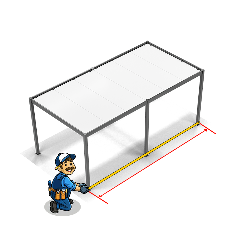 Longueur carport brevin 6 poteaux - extremite